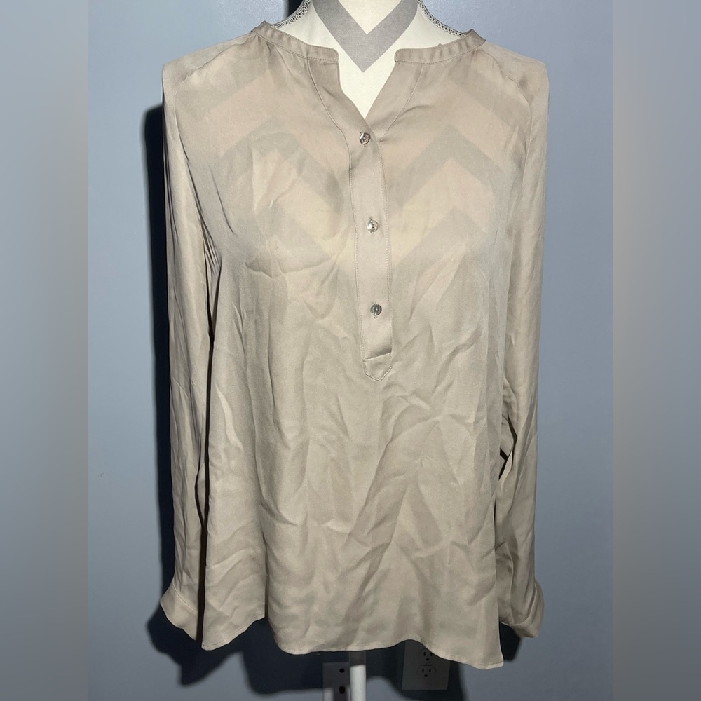 Vince Beige Button-Up Blouse